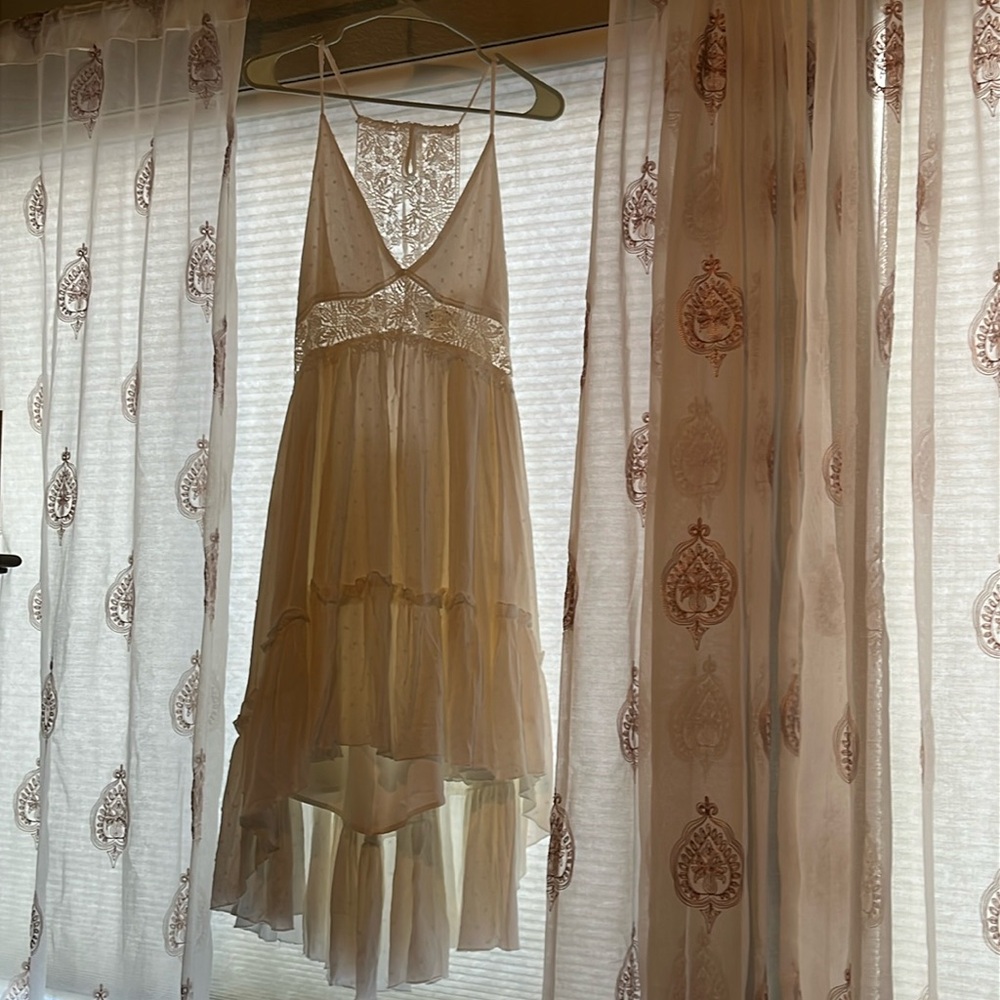 Mid length white sundress